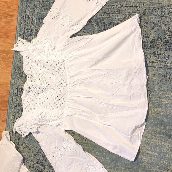 H&M White Blouse with Eyelet Embroidery - Picture 7 of 9